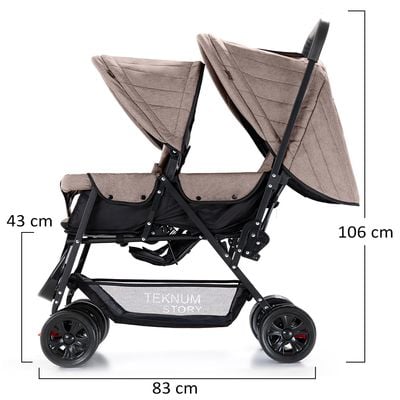 Teknum Double Baby Stroller - Khaki